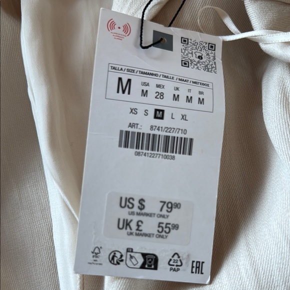 Zara Cream Blazer Collar Jumpsuit with Belt - Picture 9 of 11